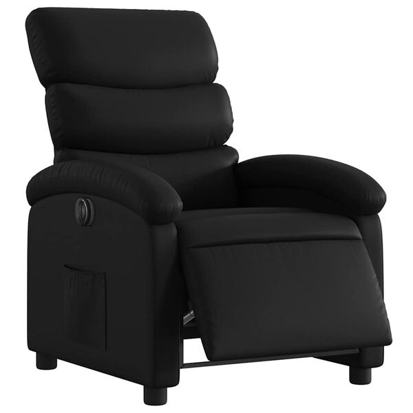 vidaXL Electric Recliner Chair Black Faux Leather