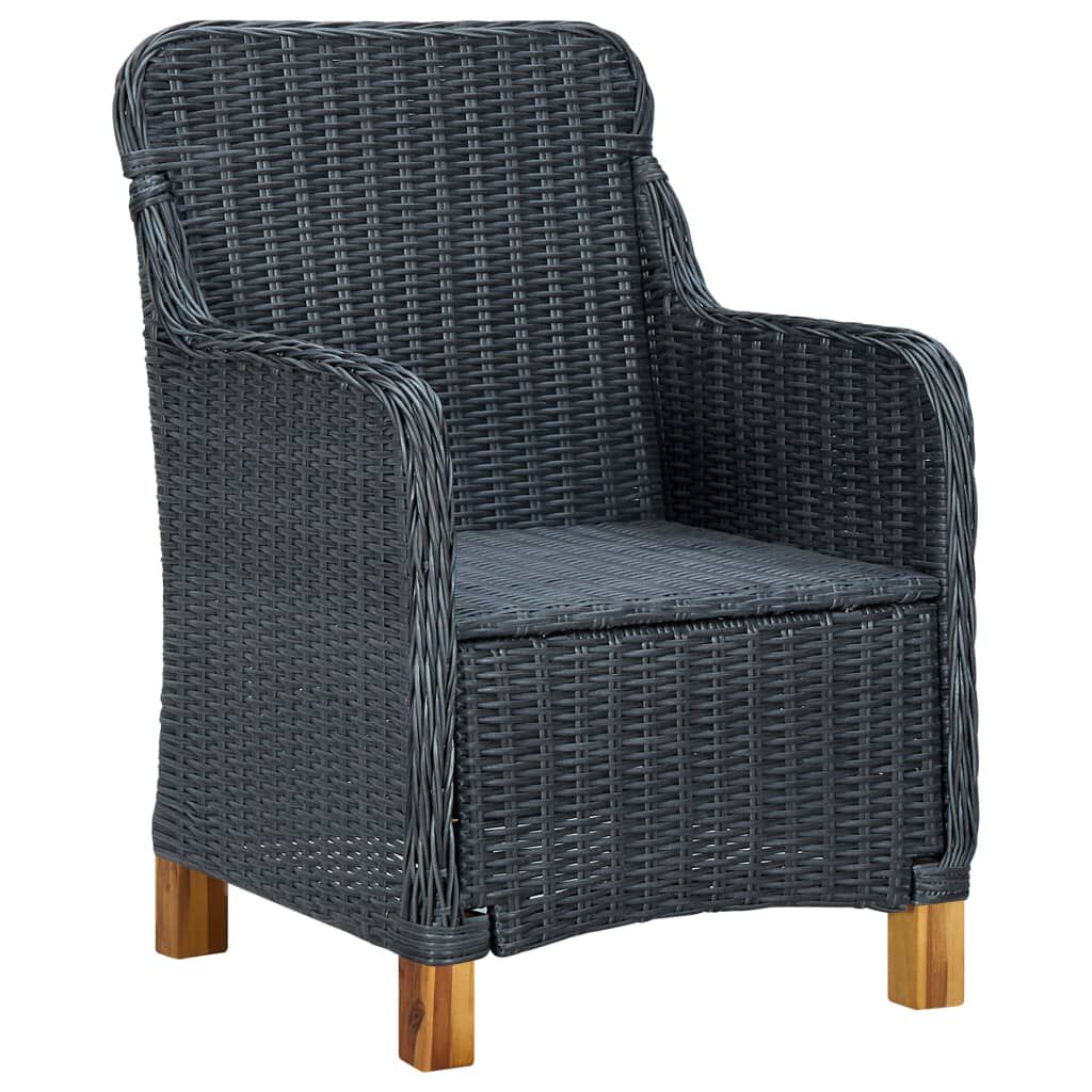 vidaXL 3 Piece Garden Lounge Set with Cushions Poly Rattan Dark Grey