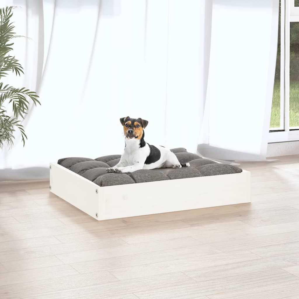 vidaXL Dog Bed White 51.5x44x9 cm Solid Wood Pine
