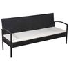vidaXL 5 Piece Garden Lounge Set with Cushions Poly Rattan Black