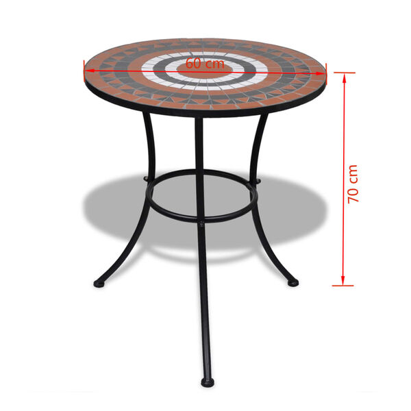 vidaXL 3 Piece Bistro Set Ceramic Tile Terracotta and White