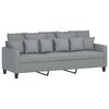 vidaXL 3-Seater Sofa with Footstool Light Grey 180 cm Fabric