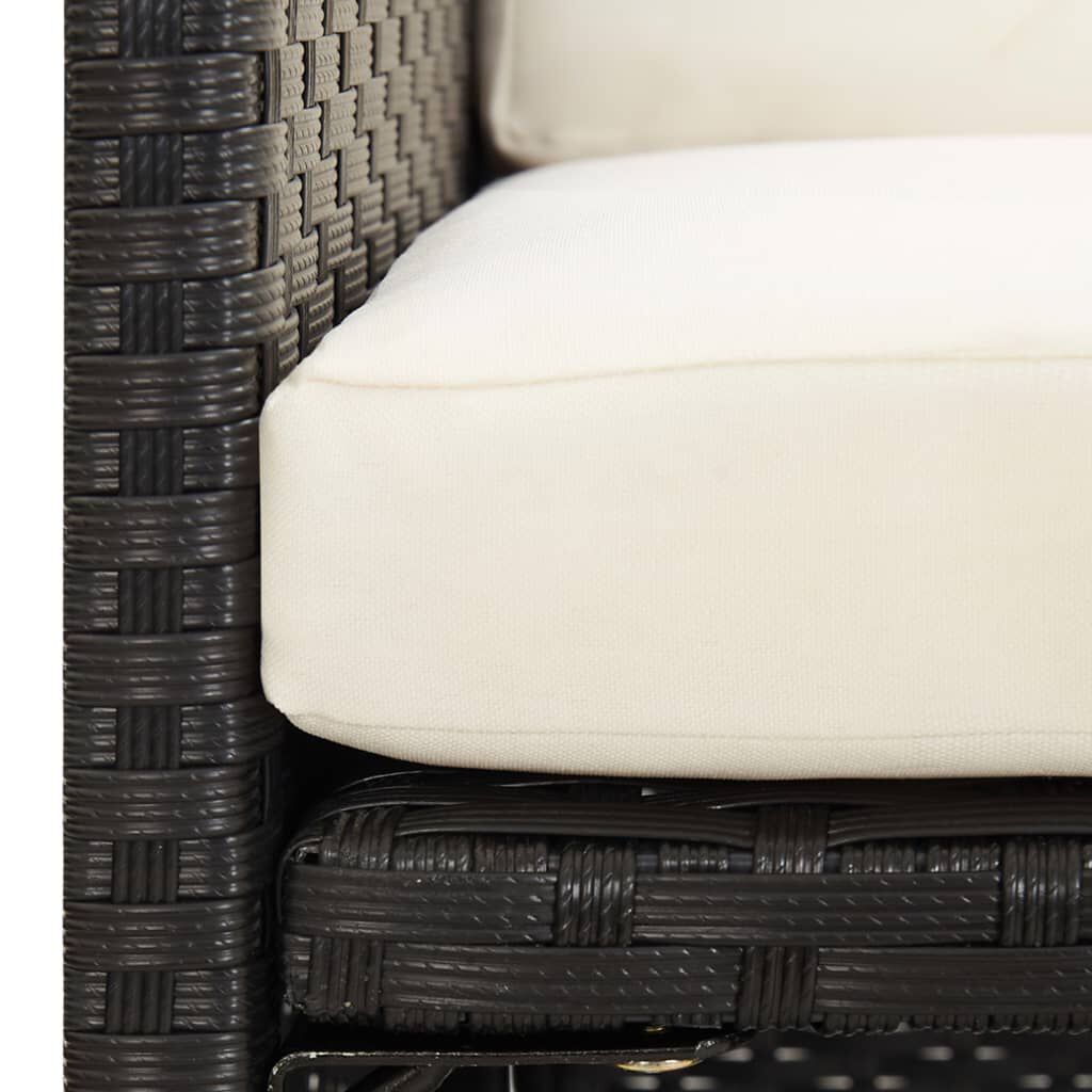 vidaXL Garden Chairs 2 pcs with Cushions and Pillows Poly Rattan Black