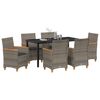 vidaXL Garden Dining Set 7 pcs Grey Poly Rattan