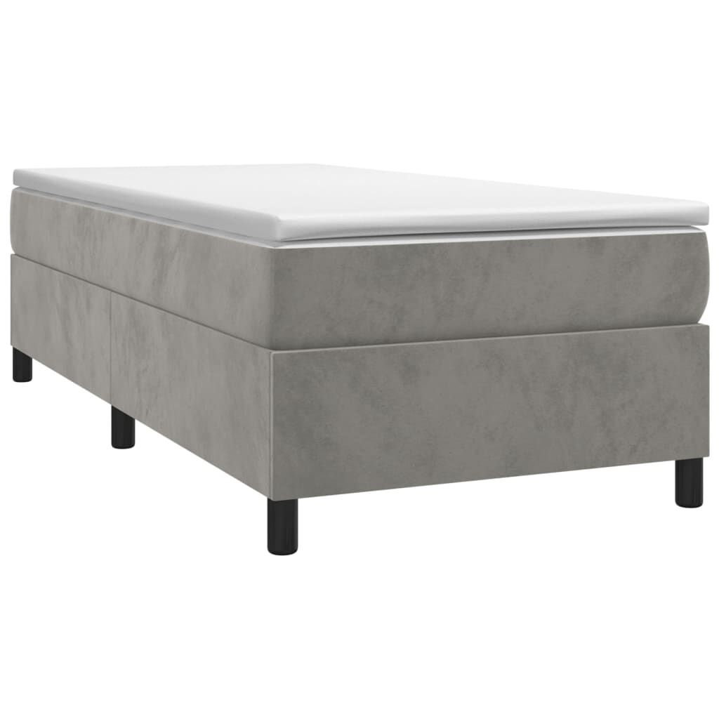 vidaXL Bed Frame without Mattress Light Grey Twin Velvet (US Only)