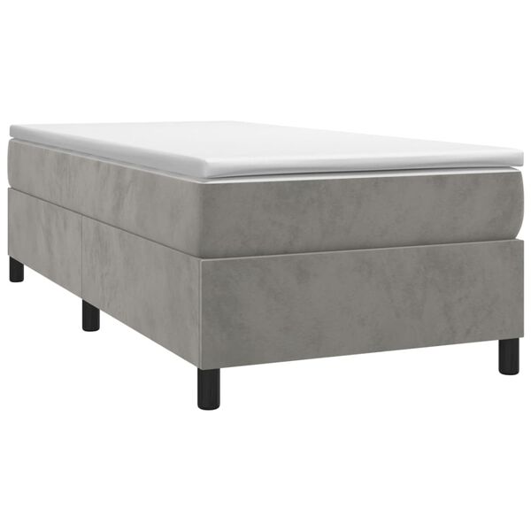 vidaXL Bed Frame without Mattress Light Grey Twin Velvet (US Only)