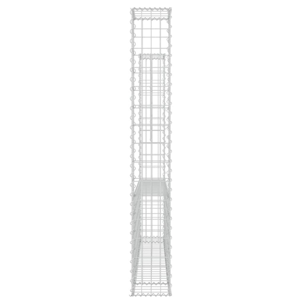 vidaXL U-shape Gabion Basket with 2 Posts Iron 140x20x150 cm