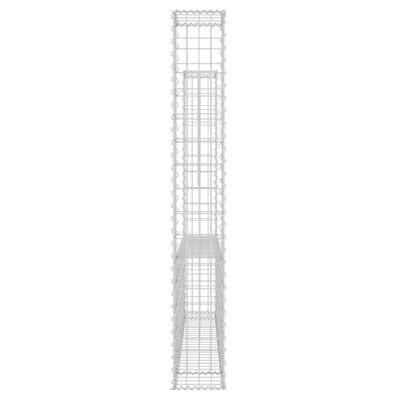 vidaXL U-shape Gabion Basket with 2 Posts Iron 140x20x150 cm