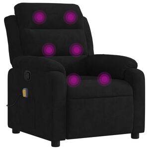 vidaXL Massage Recliner Chair Black Velvet