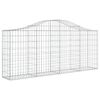 vidaXL Arched Gabion Baskets 2 pcs 200x30x80/100 cm Galvanised Iron