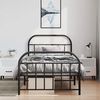 vidaXL Metal Bed Frame without Mattress with Footboard Black 100x200cm