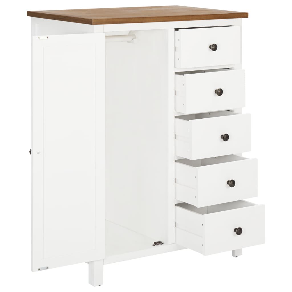 vidaXL Wardrobe 76x52x105 cm Solid Oak Wood