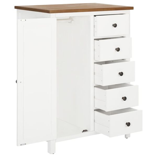 vidaXL Wardrobe 76x52x105 cm Solid Oak Wood