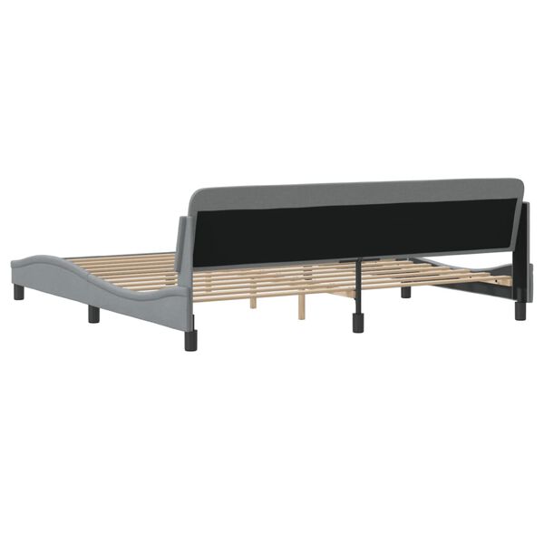 vidaXL Bed Frame "Dover" Light Grey 193x203 cm Fabric