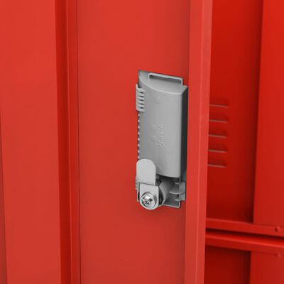 vidaXL Locker Cabinets 2 pcs Light Grey and Red 90x45x92.5 cm Steel