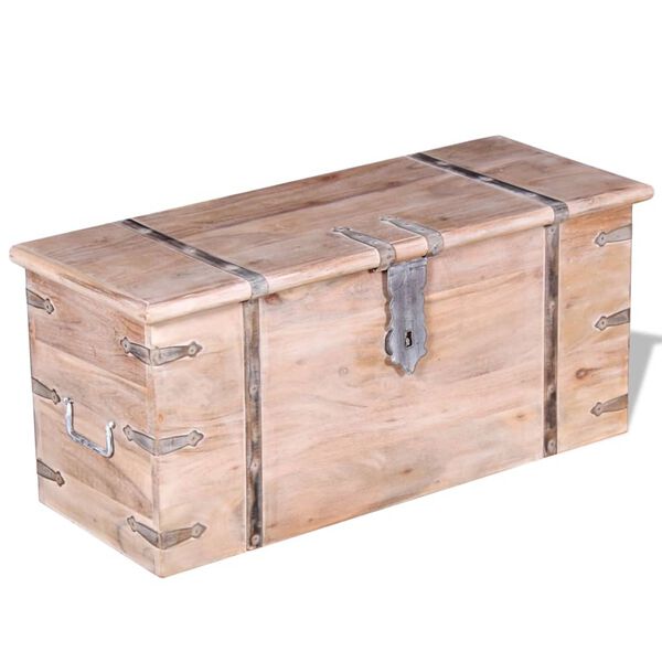 vidaXL Two Piece Storage Chest Set Acacia Wood