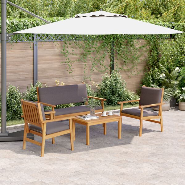 vidaXL 4 Piece Garden Sofa Set with Cushions Solid Wood Acacia