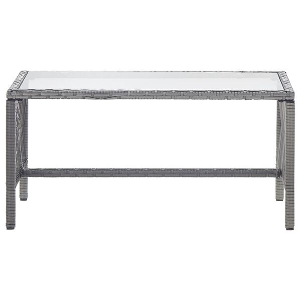 vidaXL 4 Piece Garden Lounge Set with Cushion Poly Rattan Anthracite