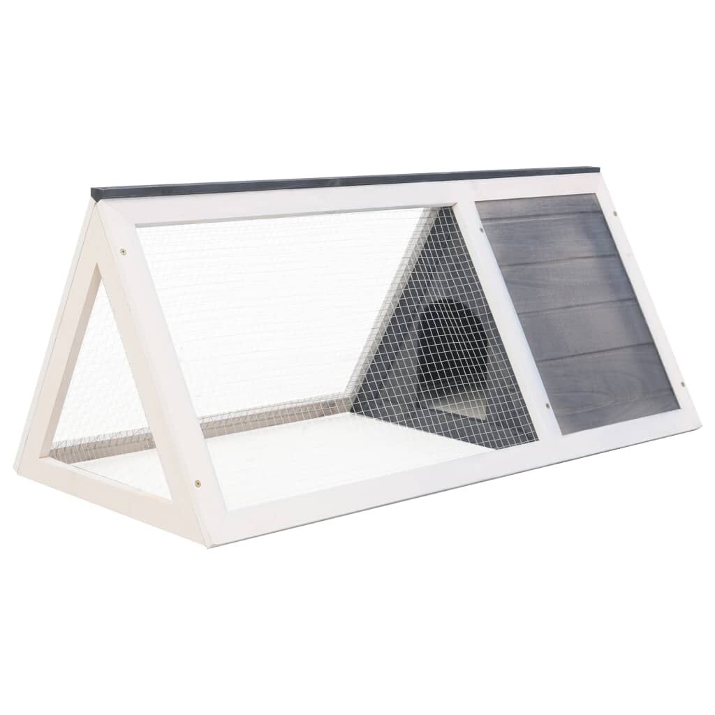 vidaXL Animal Rabbit Cage Grey Wood