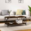 vidaXL Coffee Table Smoked Oak 100x50x45 cm Engineered Wood and Iron
