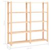 vidaXL 5-Tier Storage Rack 170x38x170 cm Solid Pinewood 500 kg
