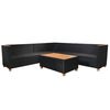 vidaXL 5 Piece Garden Lounge Set with Cushions Poly Rattan Black