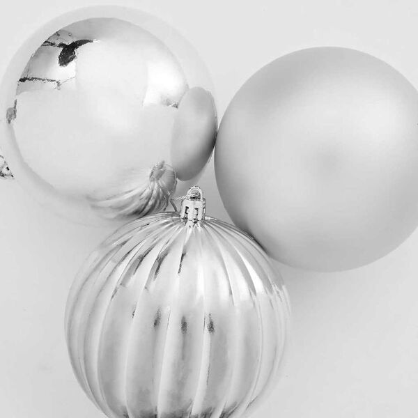 vidaXL Christmas Bauble Set 4 pcs Silver