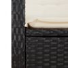 vidaXL 5 Piece Garden Dining Set with Cushions Black Poly Rattan