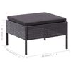 vidaXL 8 Piece Garden Lounge Set with Cushions Poly Rattan Black