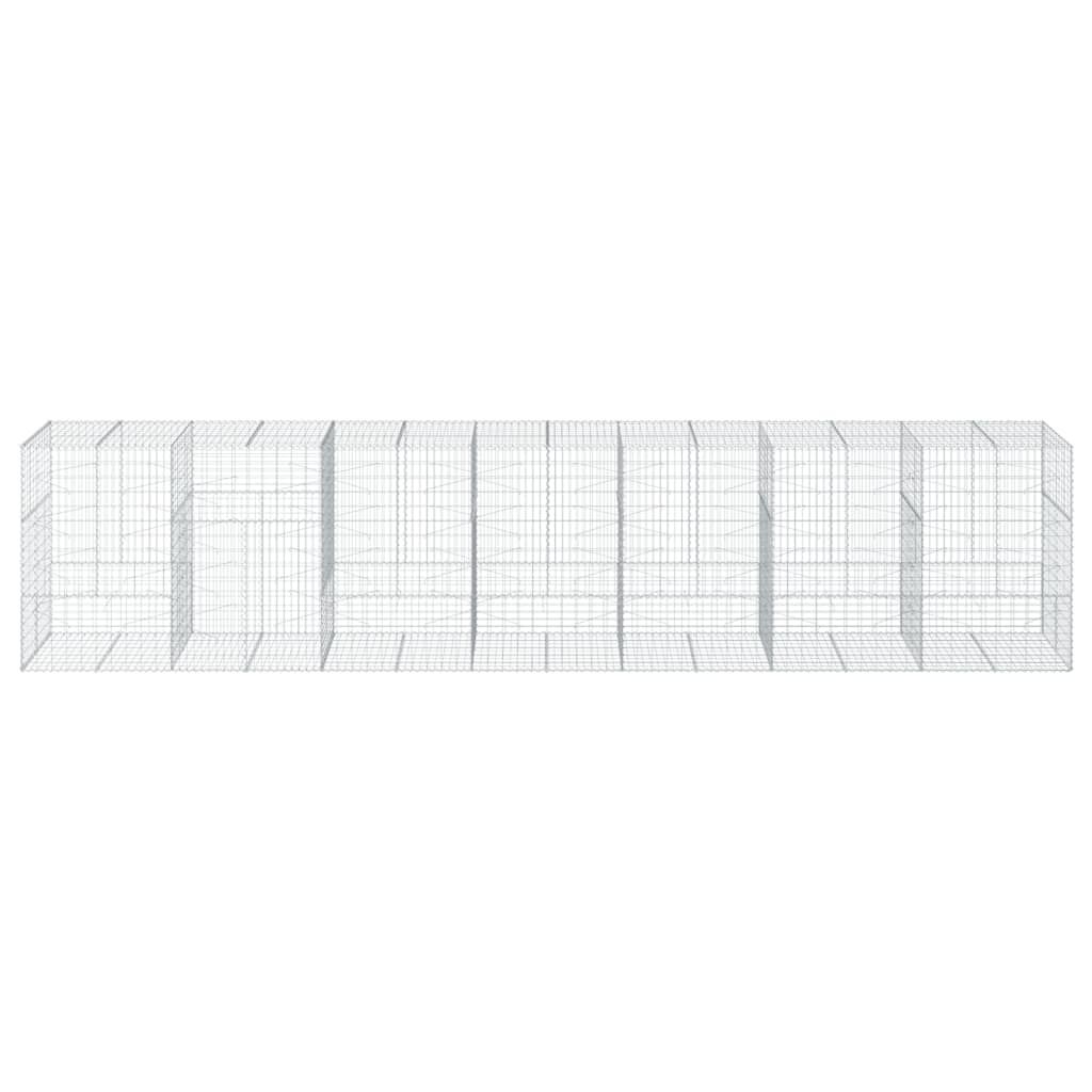 vidaXL Gabion Basket with Cover 700x100x150 cm Galvanised Iron