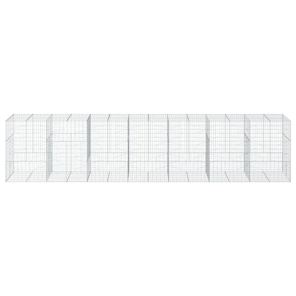 vidaXL Gabion Basket with Cover 700x100x150 cm Galvanised Iron