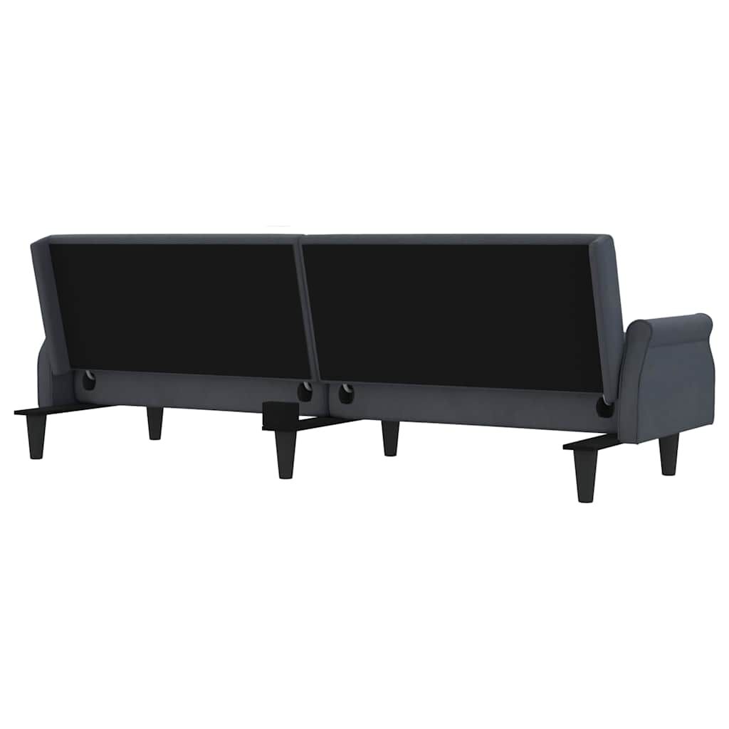 vidaXL Sofa Bed with Armrests Dark Grey Velvet