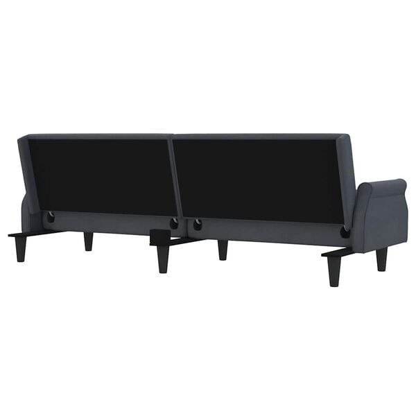 vidaXL Sofa Bed with Armrests Dark Grey Velvet