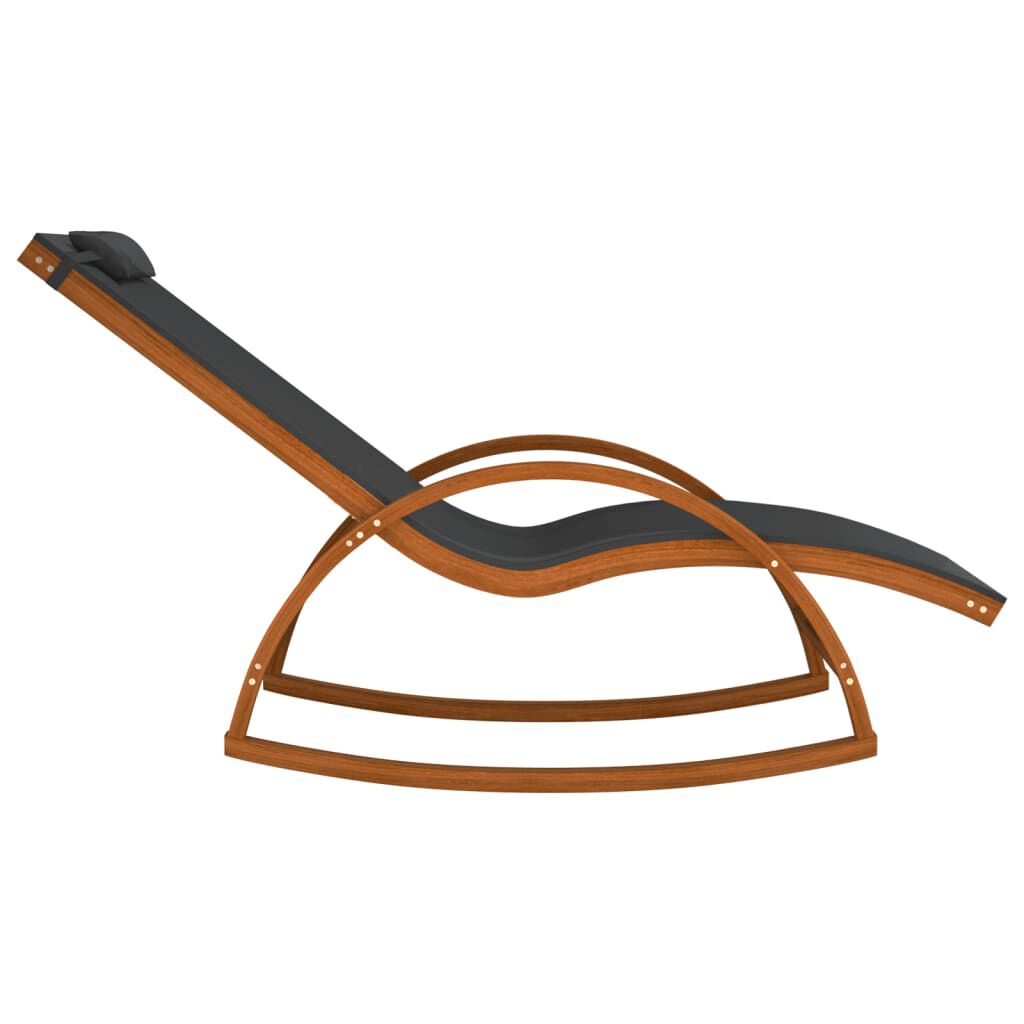 vidaXL Rocking Chair Grey Textilene and Solid Wood Poplar