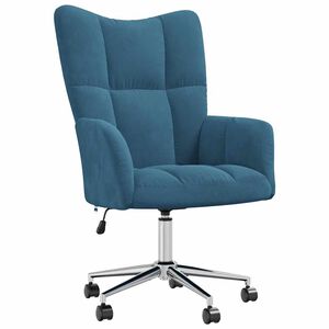 vidaXL Relaxing Chair Blue Velvet