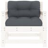 vidaXL Garden Chairs with Cushions 2 pcs White Solid Wood Pine