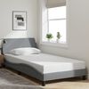 vidaXL Bed Frame "Dover" Light Grey 100x190 cm Fabric