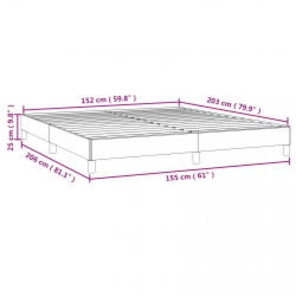 vidaXL Bed Frame without Mattress Light Grey 152x203 cm Queen Fabric