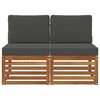 vidaXL 2 Piece Outdoor Middle Sofa Solid Acacia Wood Natural