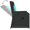 vidaXL Reclining Garden Chairs 2 pcs with Cushions Black Poly Rattan
