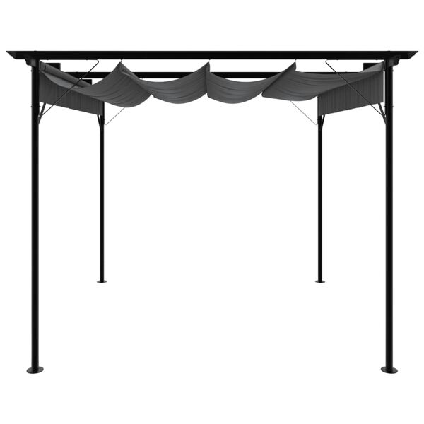 vidaXL Pergola with Retractable Roof Anthracite 3x3 m Steel 180 g/m&sup2;