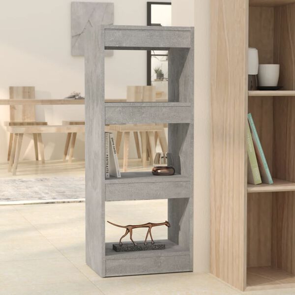 vidaXL Book Cabinet/Room Divider Concrete Grey 40x30x103 cm Engineered Wood