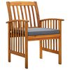 vidaXL Garden Dining Chairs 2 pcs with Cushions Solid Acacia Wood