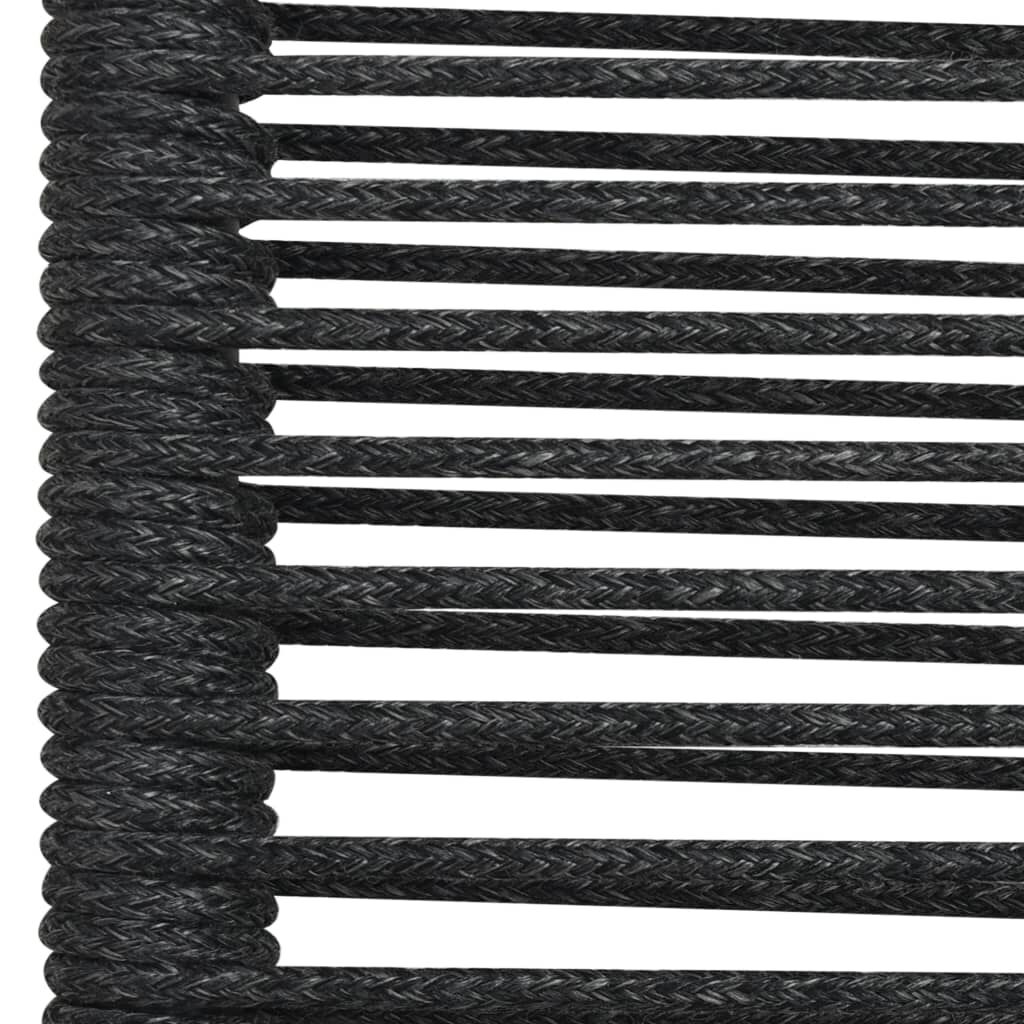 vidaXL Garden Chairs 4 pcs Cotton Rope and Steel Black
