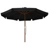vidaXL Garden Parasol with Wooden Pole 330 cm Black