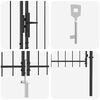 vidaXL Garden Gate with Lock Grey 125 x 300 cm Steel
