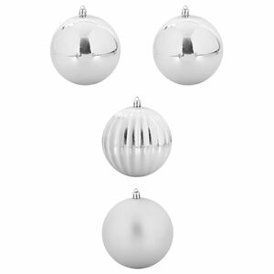 vidaXL Christmas Bauble Set 4 pcs Silver XXL
