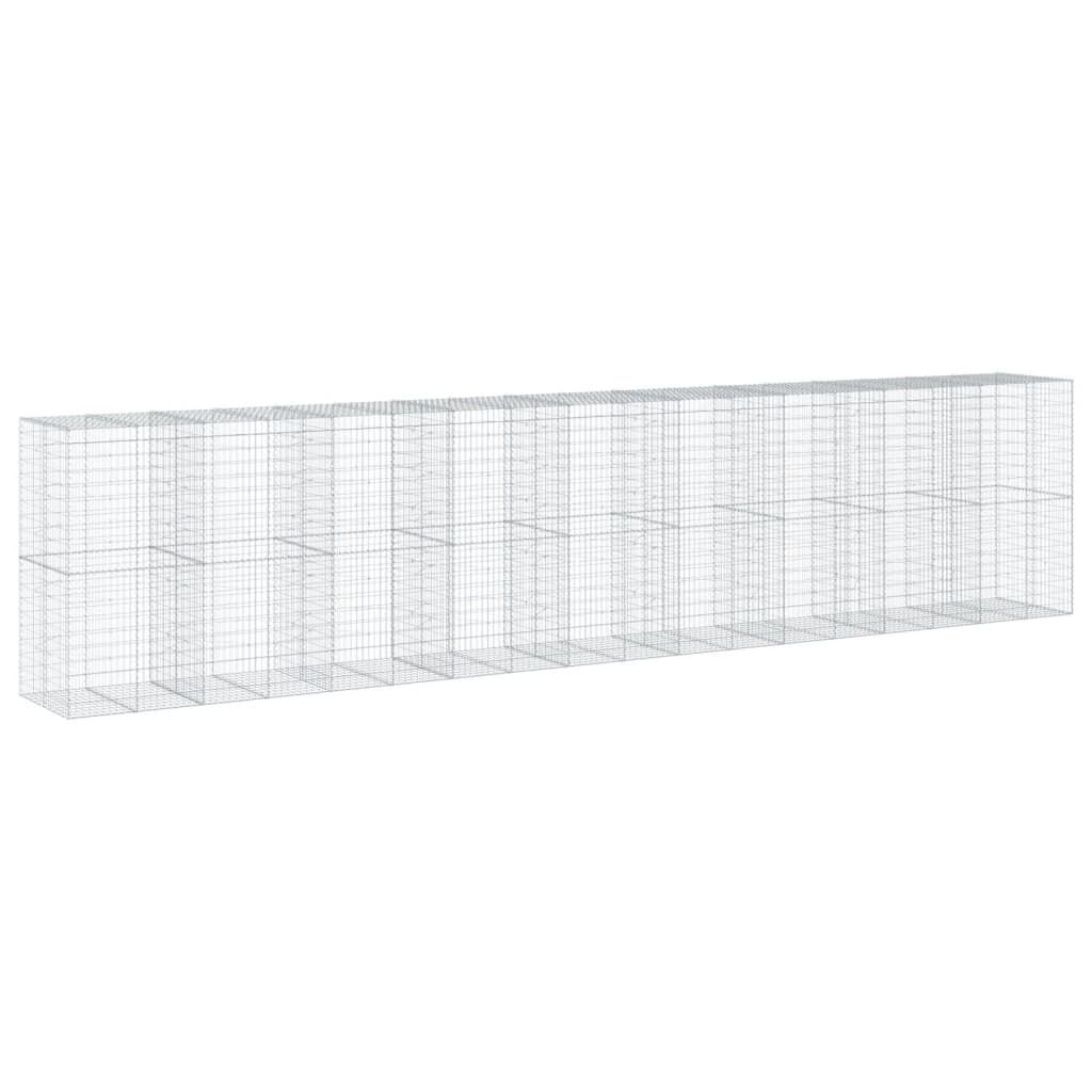 vidaXL Gabion Basket with Cover 900x100x200 cm Galvanised Iron
