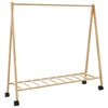 vidaXL Clothes Rack with Shelves and Wheels 106x34x106.5 cm Bamboo
