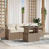 vidaXL 5 Piece Garden Sofa Set with Cushions Beige Poly Rattan
